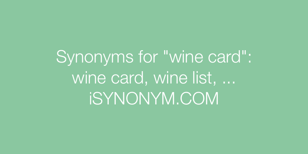 Synonyms wine card