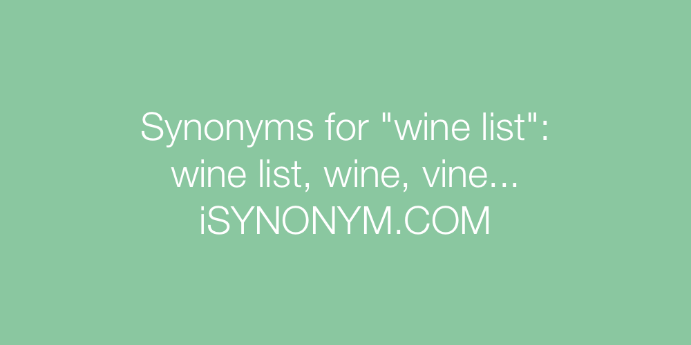 Synonyms wine list