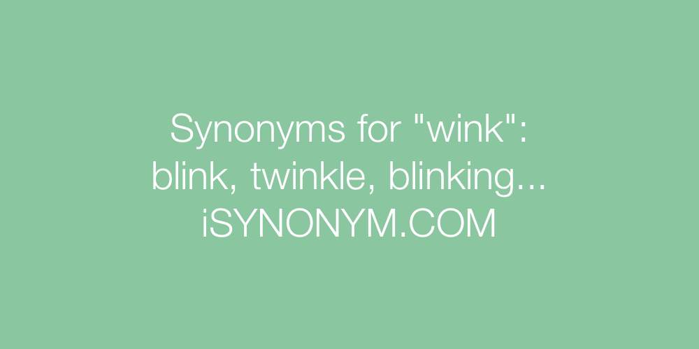 Synonyms wink