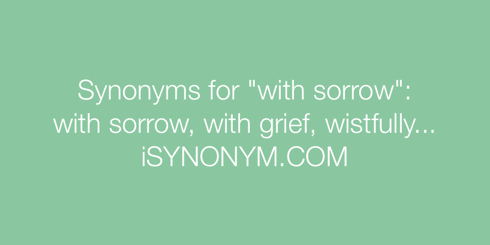 Synonyms with sorrow