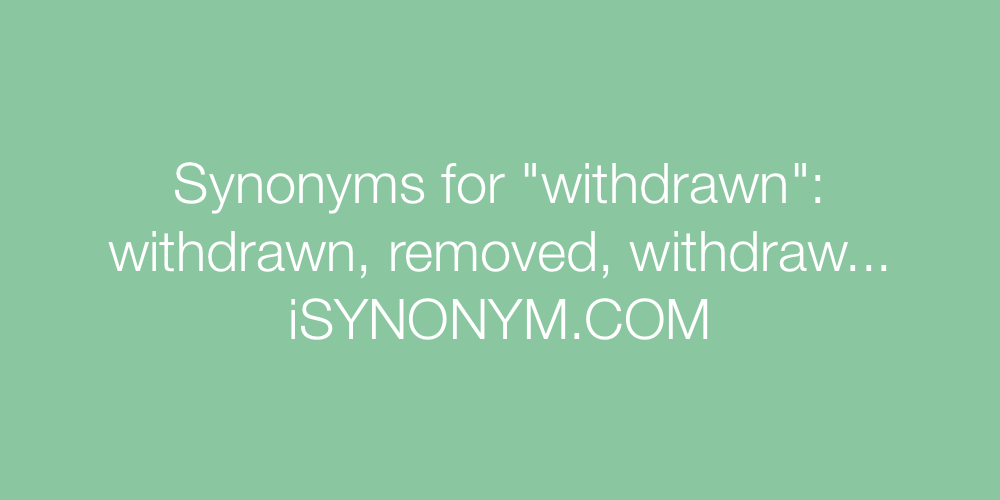 Synonyms withdrawn