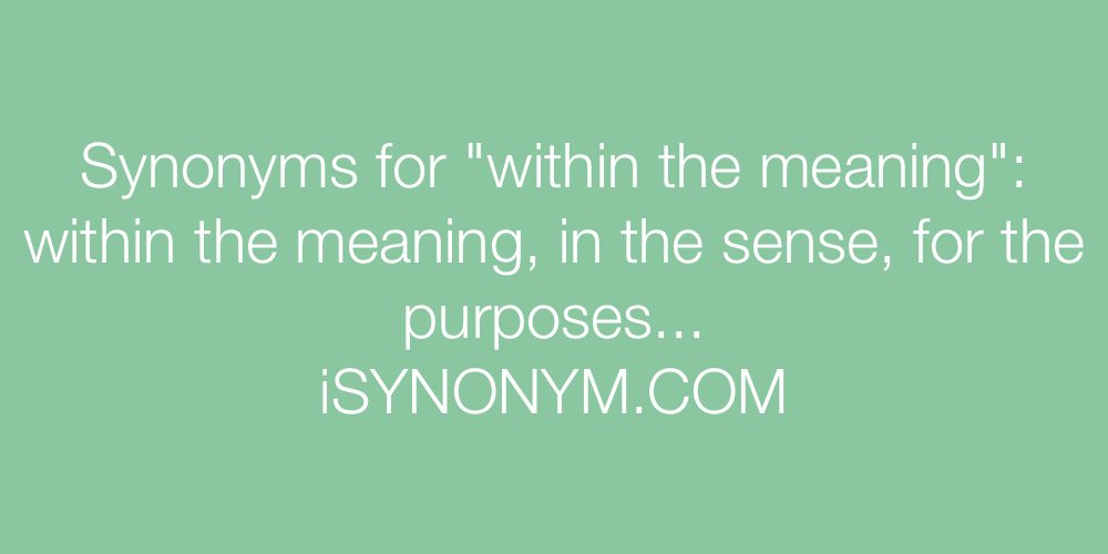Synonyms within the meaning