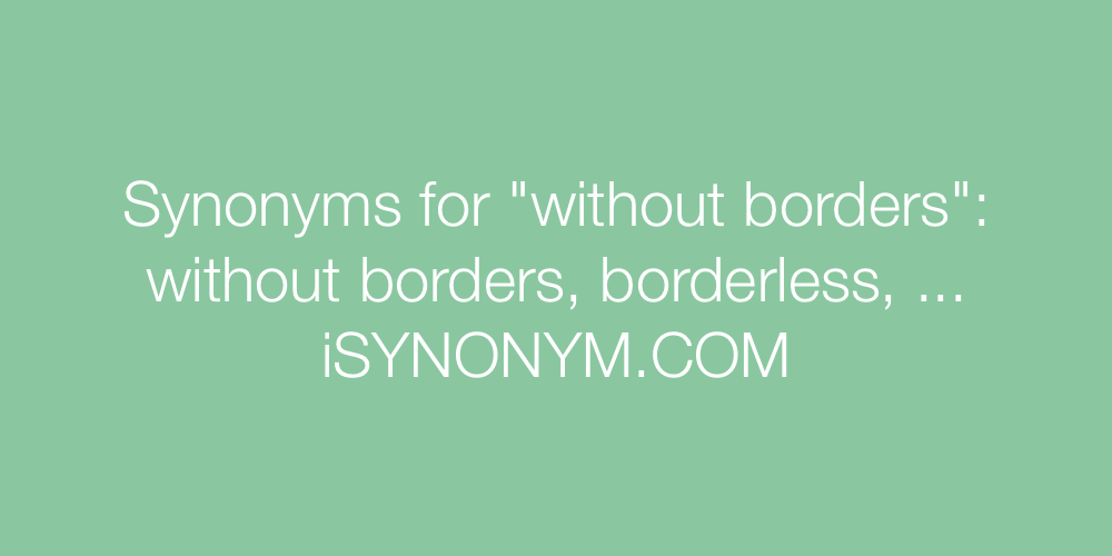Synonyms without borders