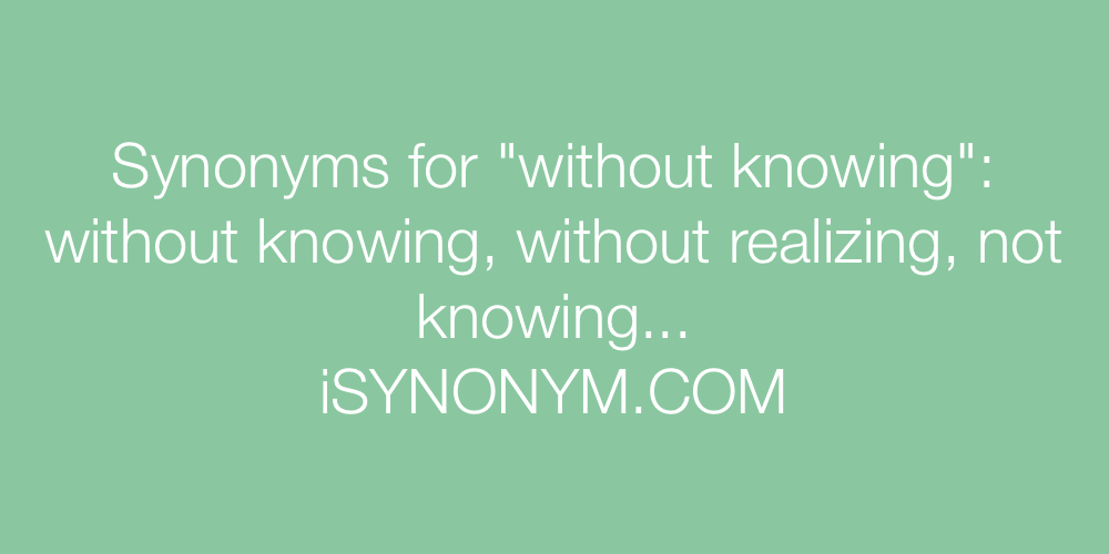 Synonyms without knowing