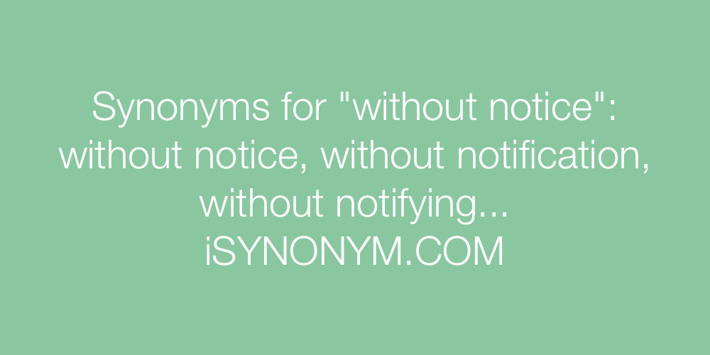 Synonyms without notice