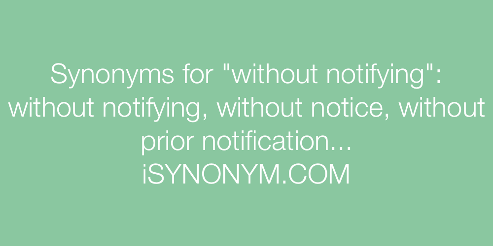 Synonyms without notifying