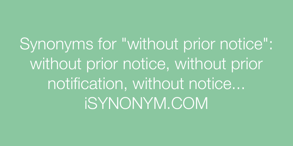 Synonyms without prior notice