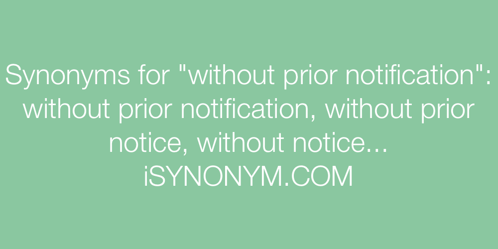 Synonyms without prior notification