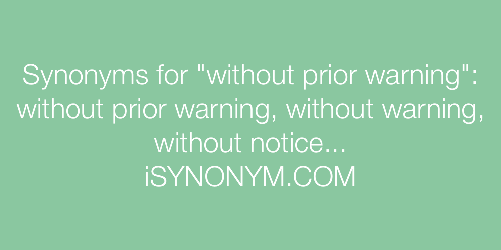Synonyms without prior warning