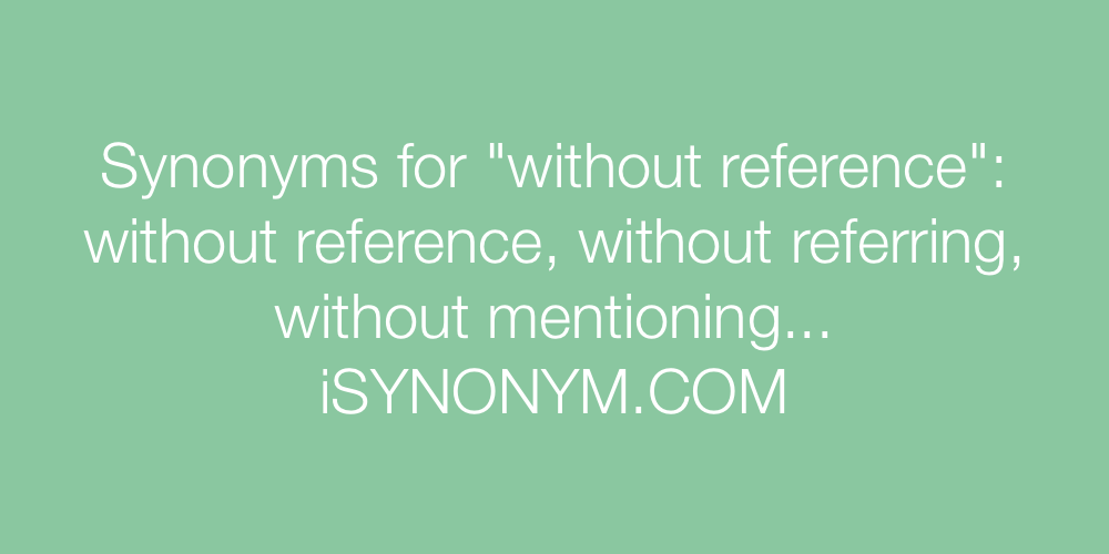 Synonyms without reference