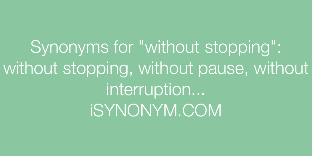 Synonyms without stopping