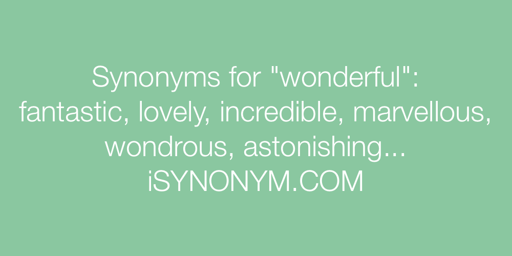 Synonyms wonderful
