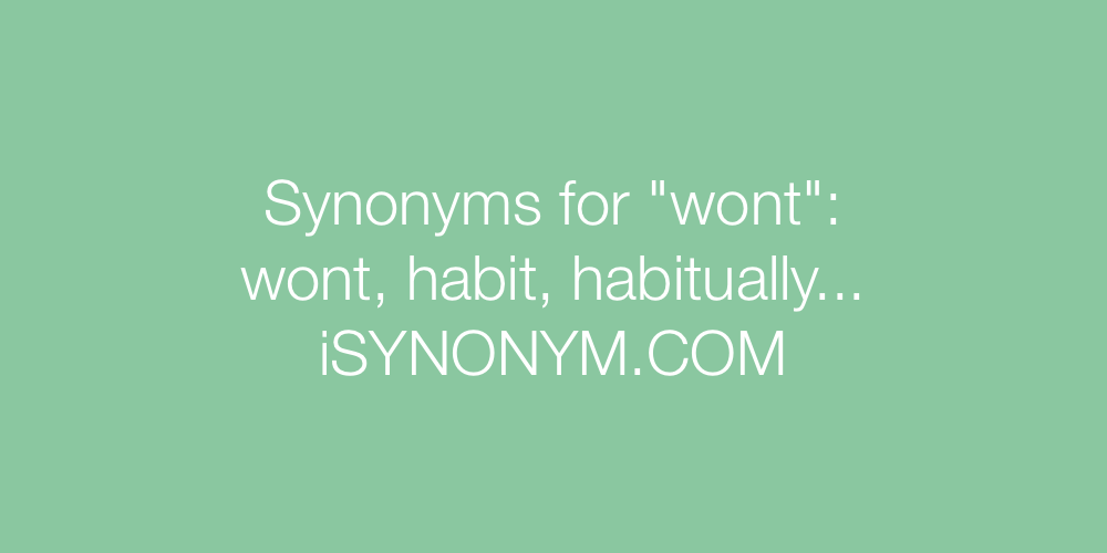 Synonyms wont
