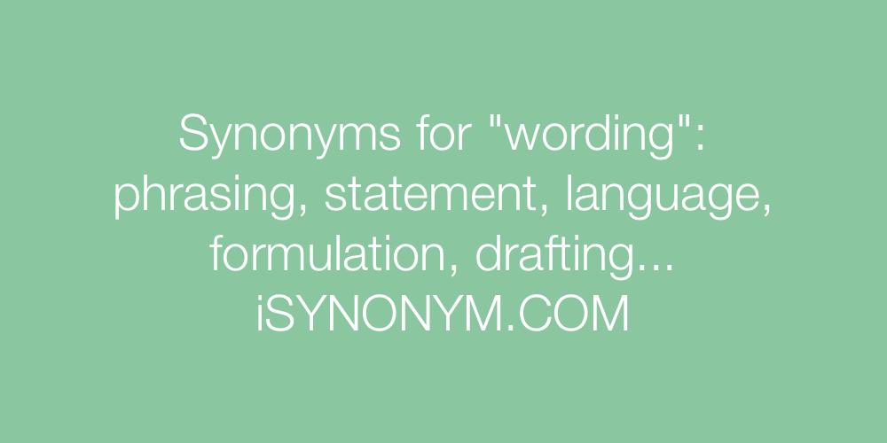 Synonyms wording