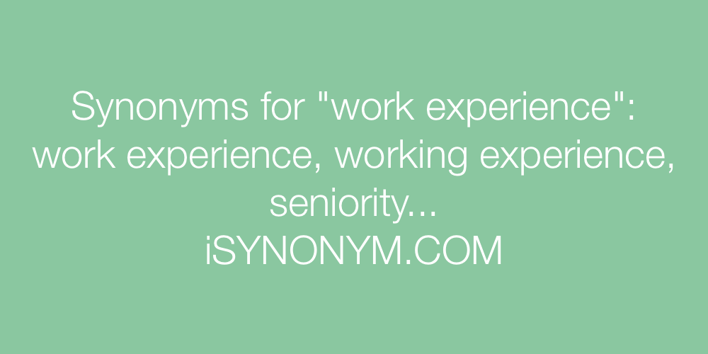 Synonyms work experience
