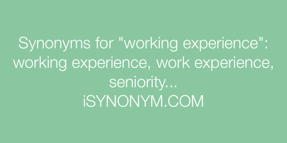 Synonyms working experience