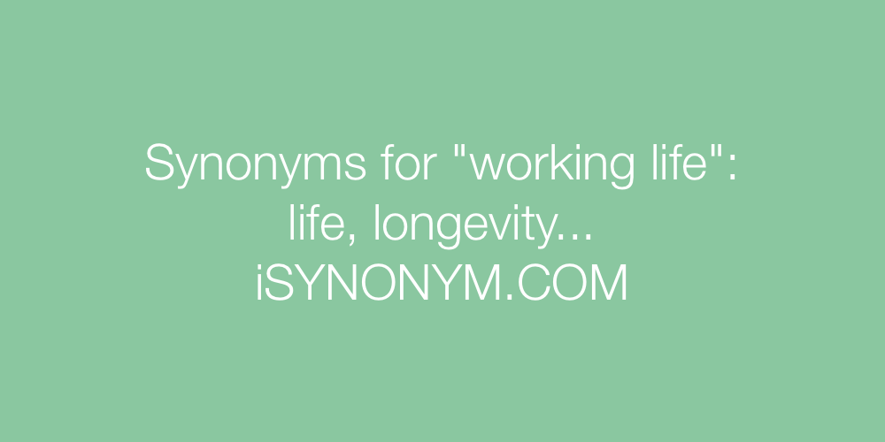 Synonyms working life
