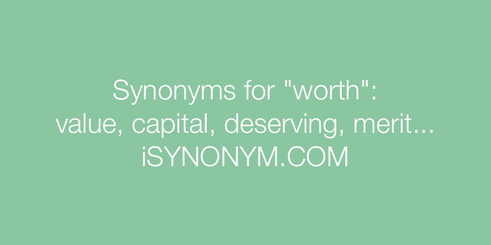 Synonyms worth