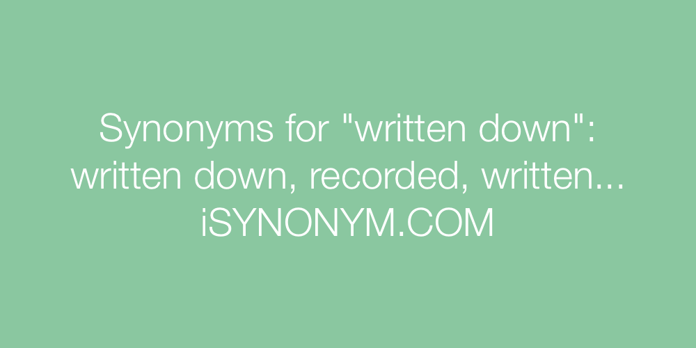 Synonyms written down