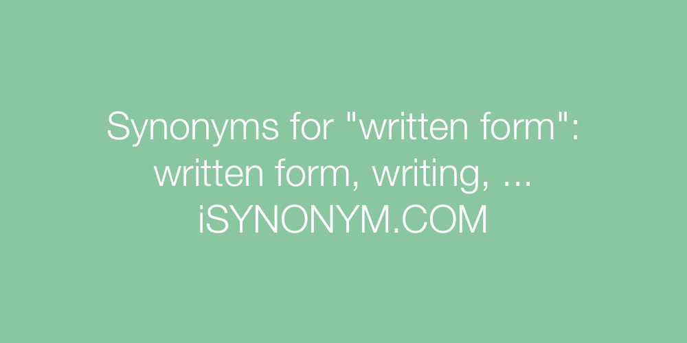 Synonyms written form