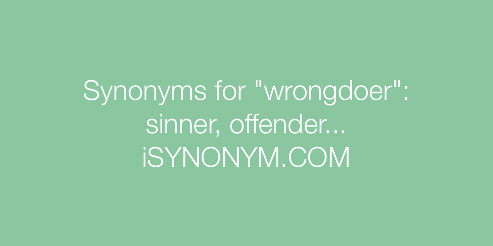 Synonyms wrongdoer
